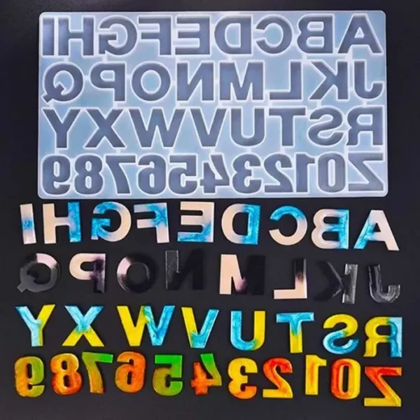 moule en silicone alphabet chiffres reutilisables